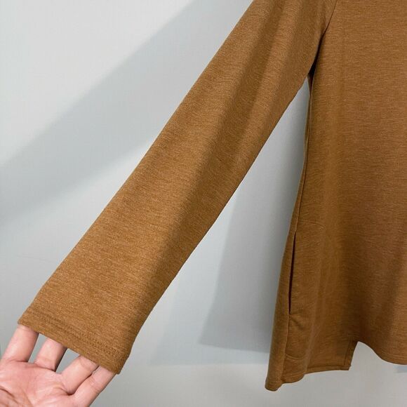 LOGO Lounge Brown V-neck Split Back Sweater Size XS - Picture 5 of 7